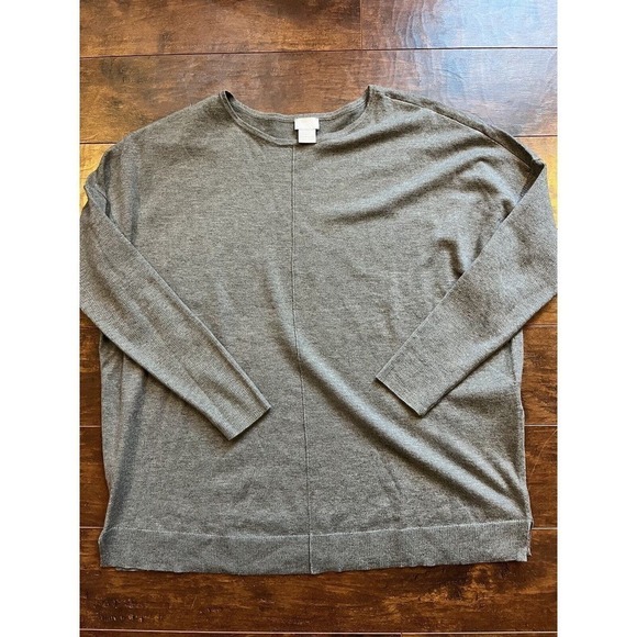 Chicos Cashere Blend Long Sleeve Pull Over Crew Neck Soft Cozy Simple Sweater M - Picture 1 of 6